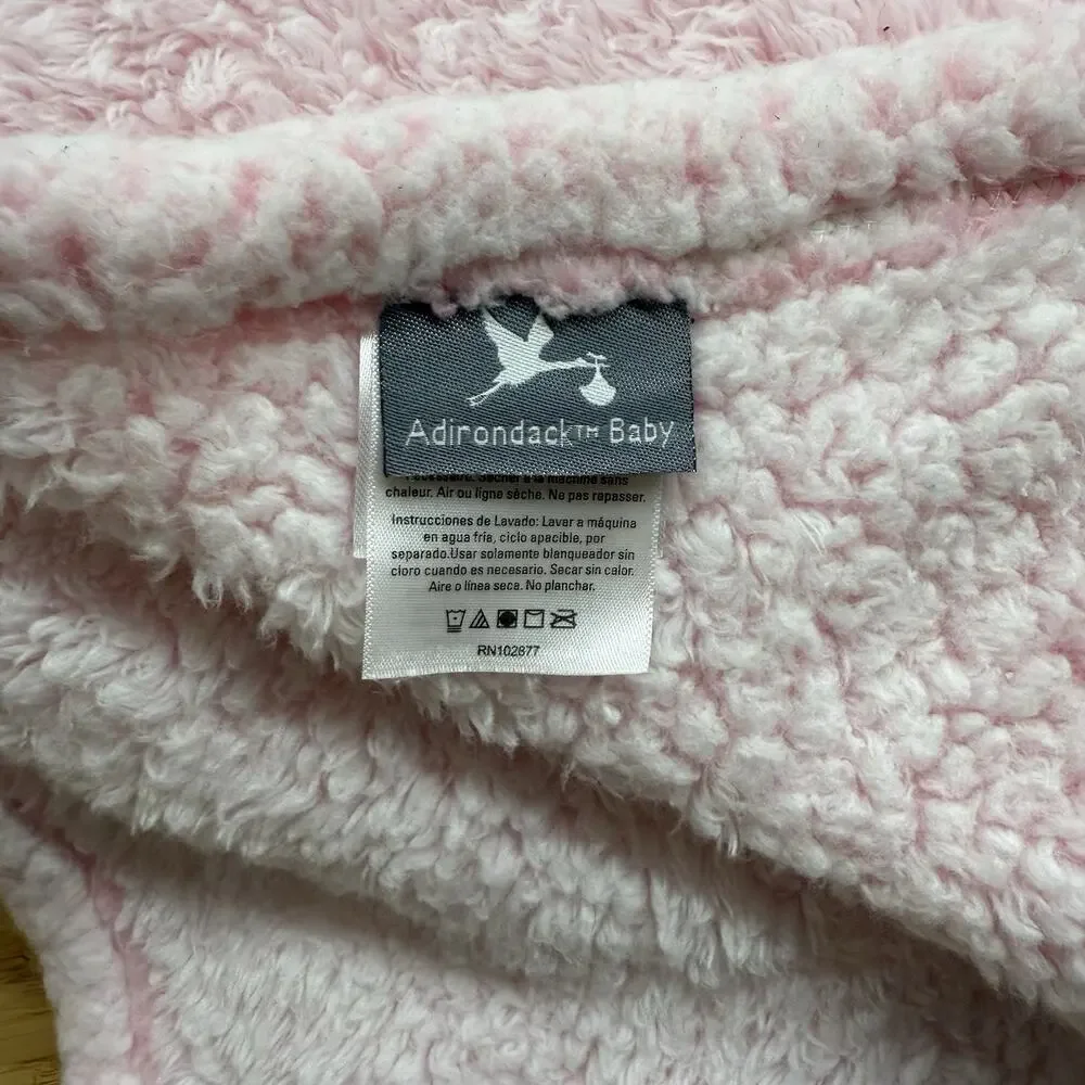Adirondack Baby Blanket Security Lovey 30x40 Pink Sherpa